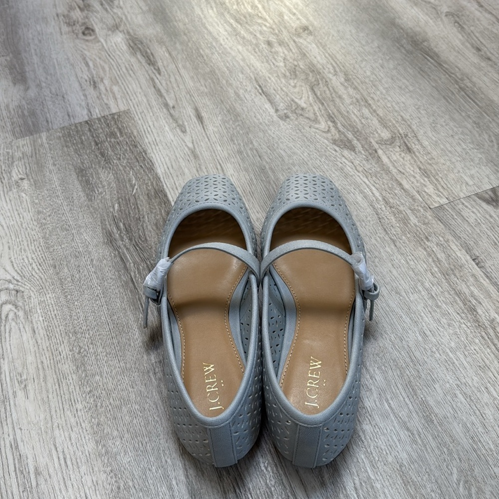 J. Crew Women's Fog Blue Perforated Loafers - Picture 3 of 5
